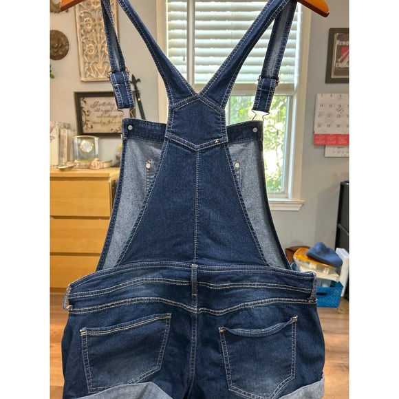 NOBO Denim Blue Jean Shortalls Relaxed Fit Women XL 15 17 Overalls - Picture 4 of 5